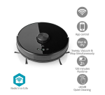 Aspirateur robot Nedis Smartlife Wi-Fi laser 3-en-1 noir