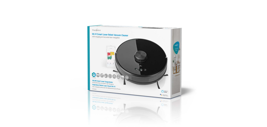 Aspirateur robot Nedis Smartlife Wi-Fi laser 3-en-1 noir