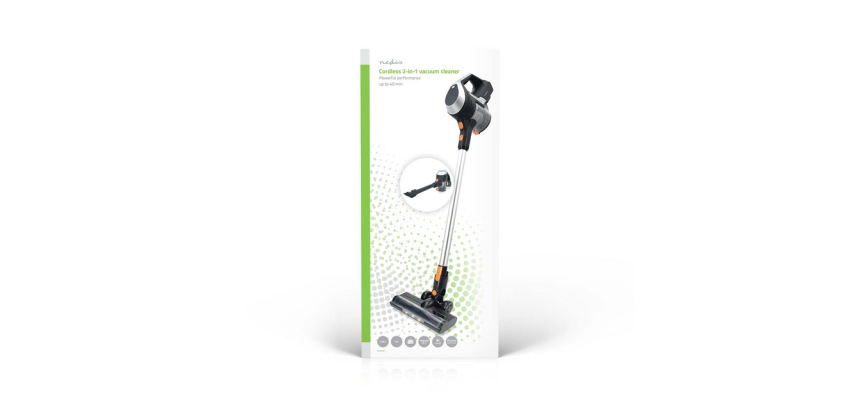 Nedis 2-in-1 kabelloser HEPA 130W Stielstaubsauger schwarz