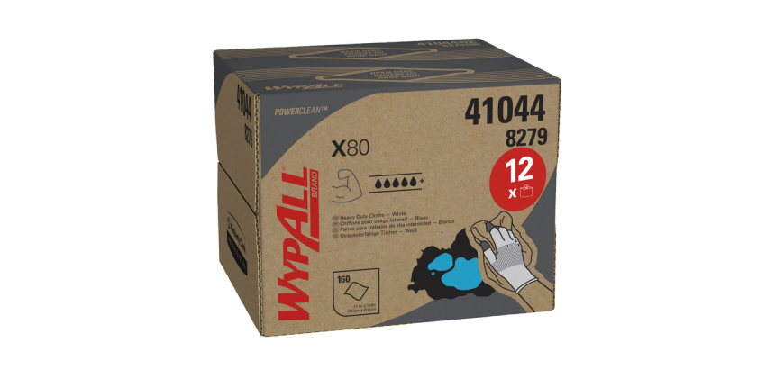 Chiffons de nettoyage WypAll® X80 Power Clean 426x281mm 160 pièces boîte distributrice blanc 8279