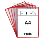 Pochette avec cadre à suspendre Tarifold A4 rouge 5 pièces