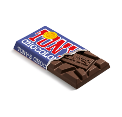 Chocolade Tony's Chocolonely donkere melk pretzel toffee reep 90 gram