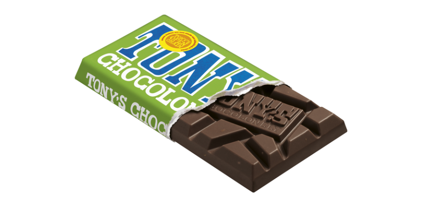 Tony's Chocolonely dark chocolate with almonds and sea salt bar 90g