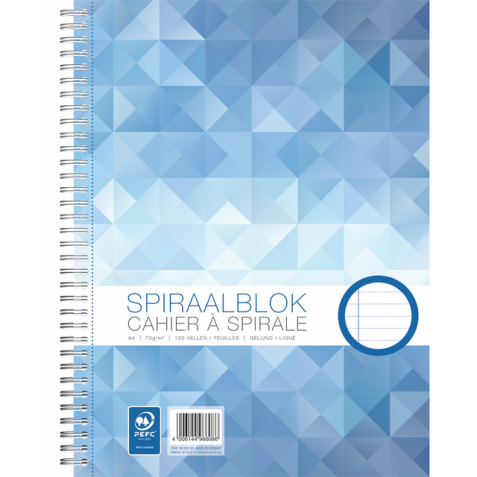 Bloc à spirale WORK A4 ligné 100 feuilles 70g