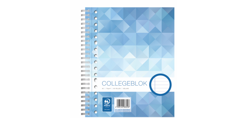 WORK A5 lined notebook block 17 holes 160 sheets 70g