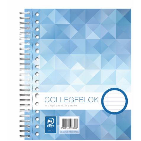 Bloc de cours WORK A5 ligné 17 perofrations 80 feuilles 70g