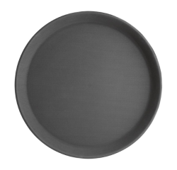 Plateau Olympia Kristallon antidérapant rond Ø35,6cm PP noir