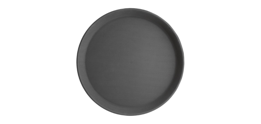 Plateau Olympia Kristallon antidérapant rond Ø35,6cm PP noir