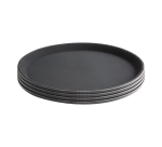 Plateau Olympia Kristallon antidérapant rond Ø35,6cm PP noir