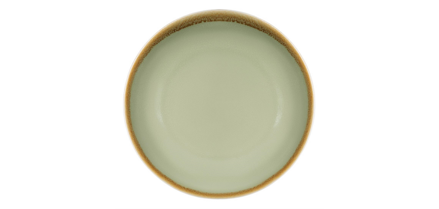Assiette Olympia Kiln plate Ø23cm 6 pièces vert mousse