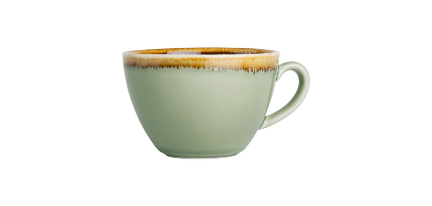 Tasse cappuccino Olympia Kiln 340ml vert mousse 6 pièces