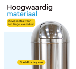 BRASQ Push Bin PB230+ 30 liters stainless steel