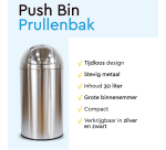 BRASQ Push Bin PB230+ 30 liters stainless steel