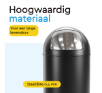 Poubelle BRASQ Push Bin  PB230+ 30 llitres noir