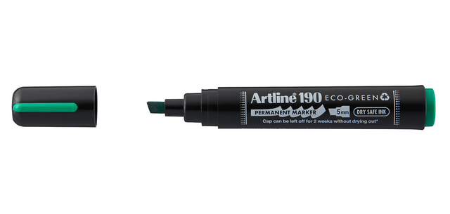Artline 190 Dry Safe Eco Permanentmarker Keil 2-5mm grün