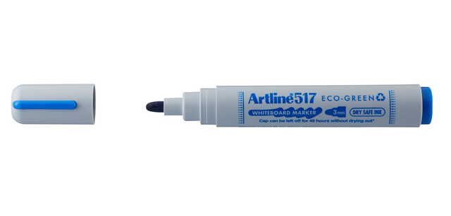 Marqueur tableau blanc Artline 517 Dry Safe Eco ogive Medium bleu