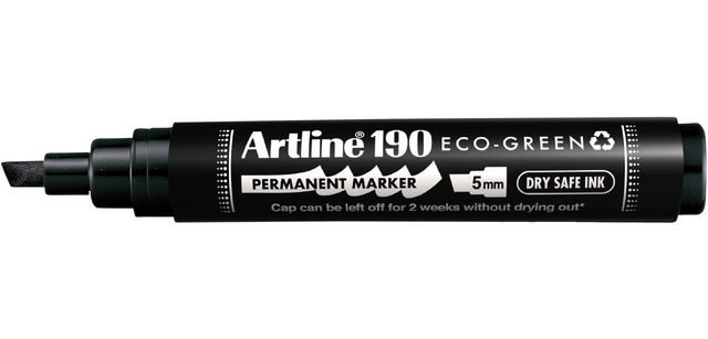 Marqueur permanent Artline 190 Dry Safe Eco biseau 2-5mm noir