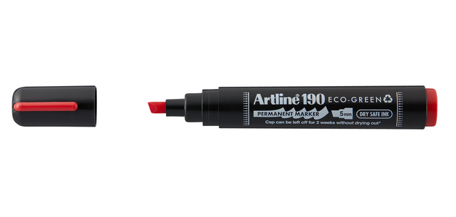 Permanent marker Artline 190 Dry Safe Eco chisel 2-5mm red