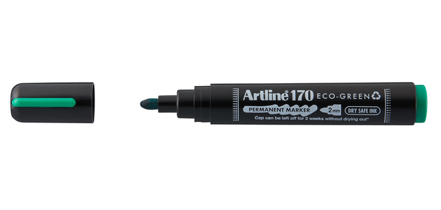 Marqueur permanent Artline 170 Dry Safe Eco ogive Medium vert