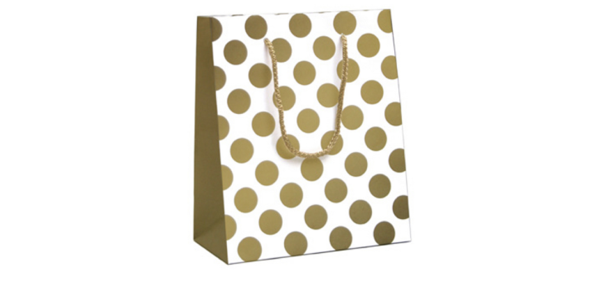 Cadeautasjes Gold dots 19x10x23cm