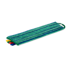 Mop Greenspeed Velcro microfibre avec bande récurage 45cm vert foncé
