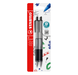 Stylo bille STABILO pointball Colorful Medium noir blister 2 pièces