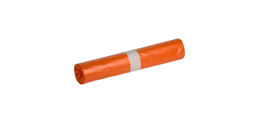 Propsac HDPE trash bag T25 70x100cm 120L orange roll of 20 pieces