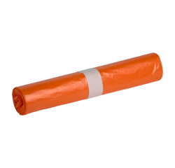 Sac poubelle Propsac HDPE T23 58x100cm 70L orange rouleau de 25 pièces
