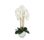 Plante artificielle Mica Phalaenopsis en pot blanc 40x34x82cm