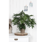 Plante artificielle Mica Philodendron selloum verte en pot Ø60cm 50cm