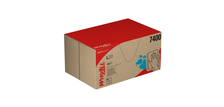 WypAll L20 General Clean Wiping Paper 7400 420x330mm dispenser box 280 sheets blue