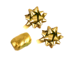 Ruban cadeau Polyband + 2 rosettes or