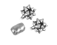 Ruban cadeau Polyband + 2 rosettes argent