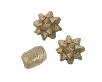 Ruban cadeau Polyband + 2 rosettes or pailleté