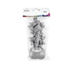 Ruban cadeau Polyband + 2 rosettes argent pailleté