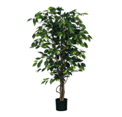 Plante artificielle Mica Ficus verte en pot plastique Ø85cm 150cm