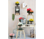 Plante artificielle Mica Begonia blanc pot Stan gris D11,5cm Ø25cm 30cm