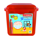 STABILO 882 woody 3 in 1 colored pencil with 3 sharpeners Classpack 38 pieces