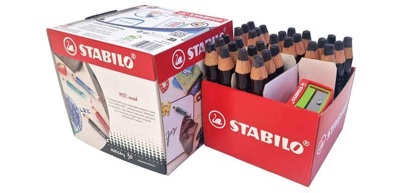 STABILO MARKdry whiteboard marker with 2 black sharpeners Classpack 30pcs