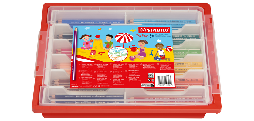 Kleurpotloden STABILO 203 Trio dik assorti classpack à 96 stuks
