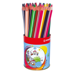 Kleurpotloden STABILO 203 Trio dik assorti classpack blik à 38 stuks