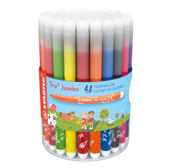 Viltstift STABILO Trio Jumbo 380 XL assorti 48 stuks