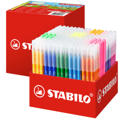 Viltstift STABILO Trio A-Z 378 fijn assorti classpack à 240 stuks