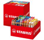 Crayon de couleur STABILO 882 woody 3 en 1 avec 4 taille-crayons Classpack 76 pièces