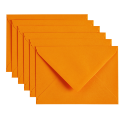 Enveloppe Papicolor C6 114x162mm orange paquet 6 pièces