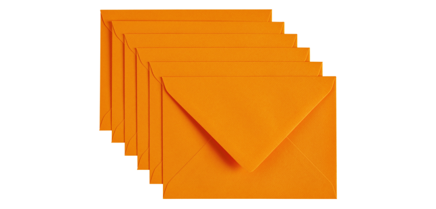 Papicolor Umschlag C6 114x162mm orange Paket 6 Stück