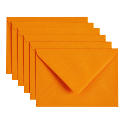 Enveloppe Papicolor C6 114x162mm orange paquet 6 pièces