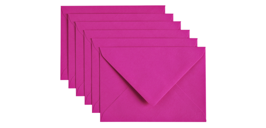 Bright Pink Papicolor C6 Envelope 114x162mm pack of 6 pieces