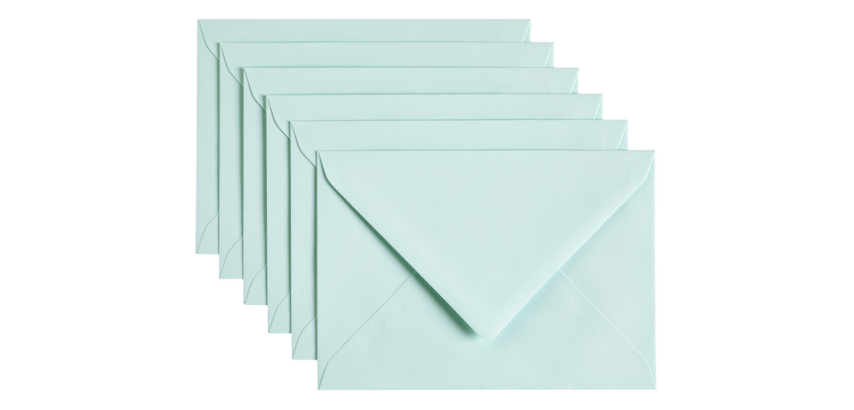 Pack of 6 Papicolor Envelopes C6 114x162mm Bluish Green