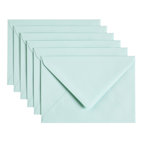 Enveloppe Papicolor C6 114x162mm vert bleuté paquet 6 pièces